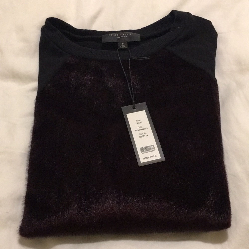 Romeo+Juliet couture furry front sweater